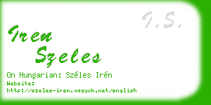 iren szeles business card